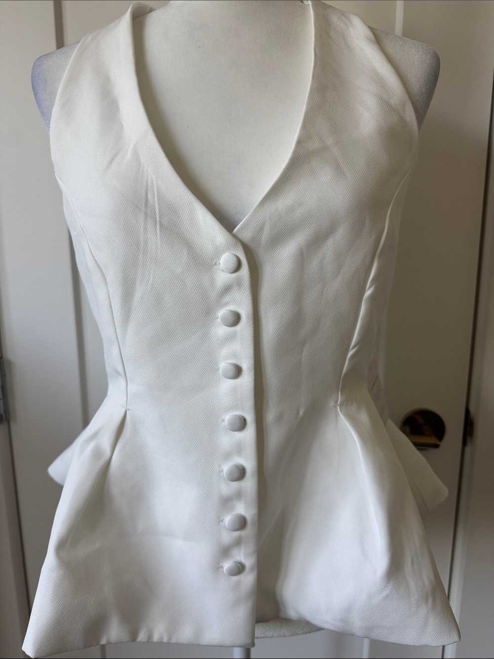 Petal & Pup Ivory Strapless Peplum Button-Front Top